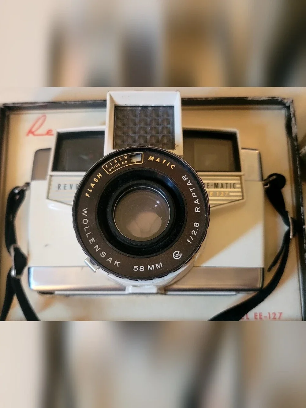 Revere Eyematic EE127 Camera Wollensak 58mm F2.8 Lens Raptor Flash Matic In Box!